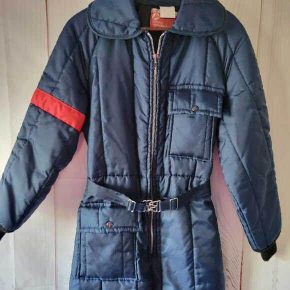 Vintage J C Penny Snowmobile Suit, Women’s M, Navy, One Piece zip closure EUC - Picture 6 of 14